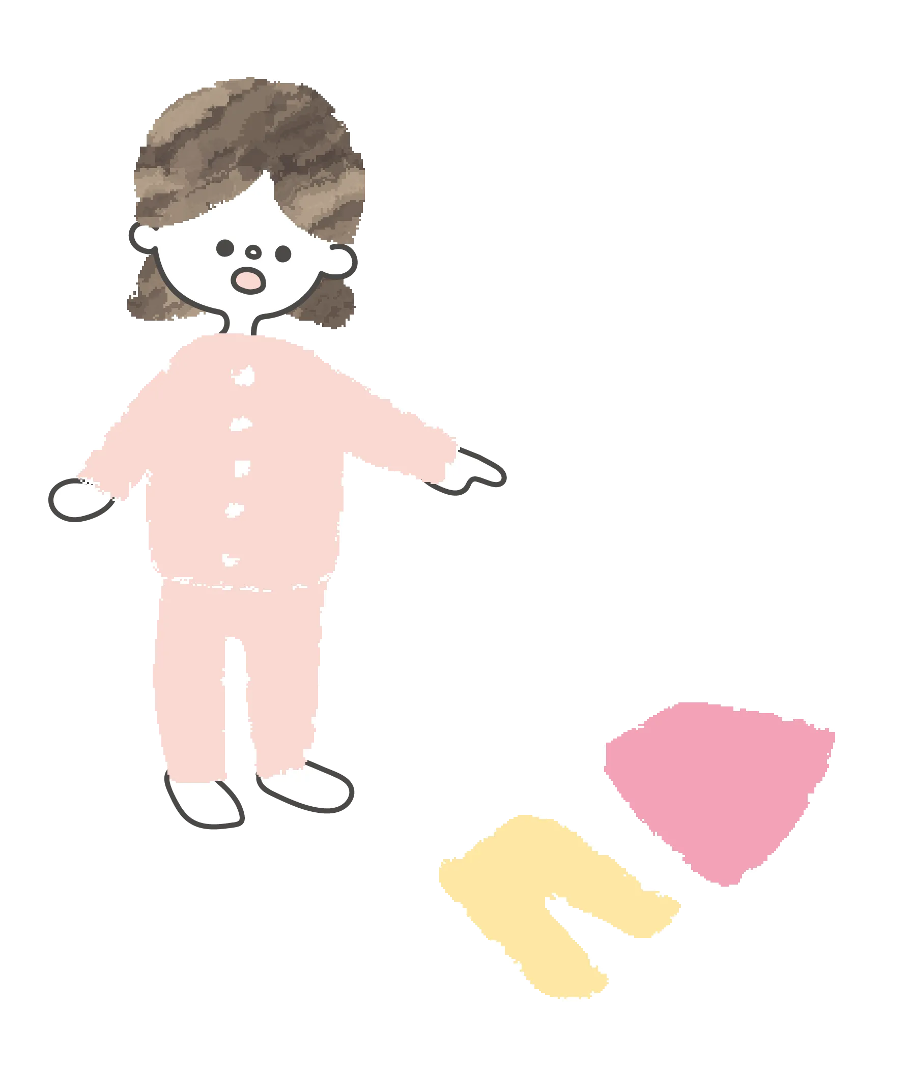 着替える子供のイラスト